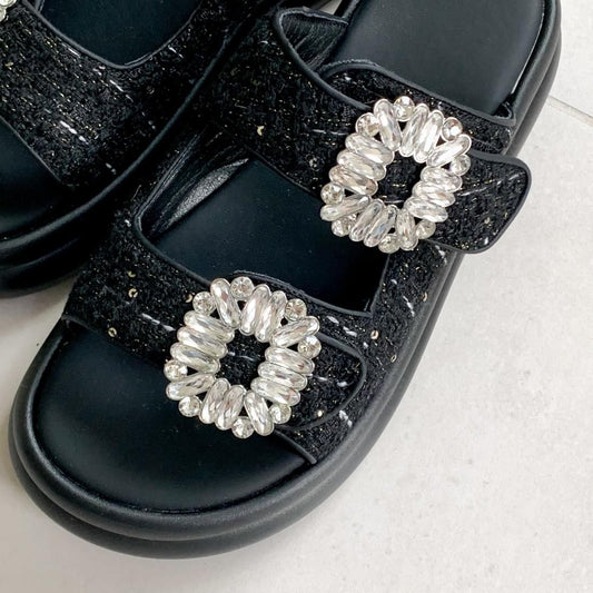 Tweed bijoux sandals