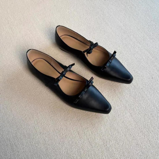Mat bow flat shoes