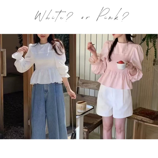 Smocked peplum blouse