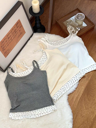Flower layered tank top
