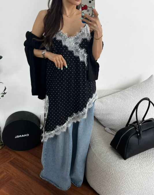 Lace dot cami