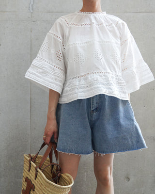 Cotton Lace A-line Blouse