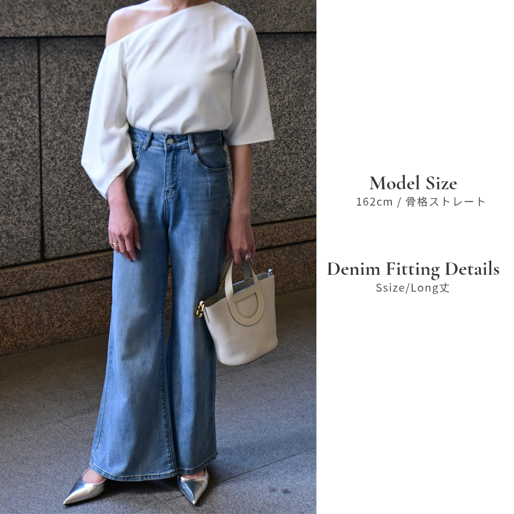 One shoulder Blouse+Denim Set