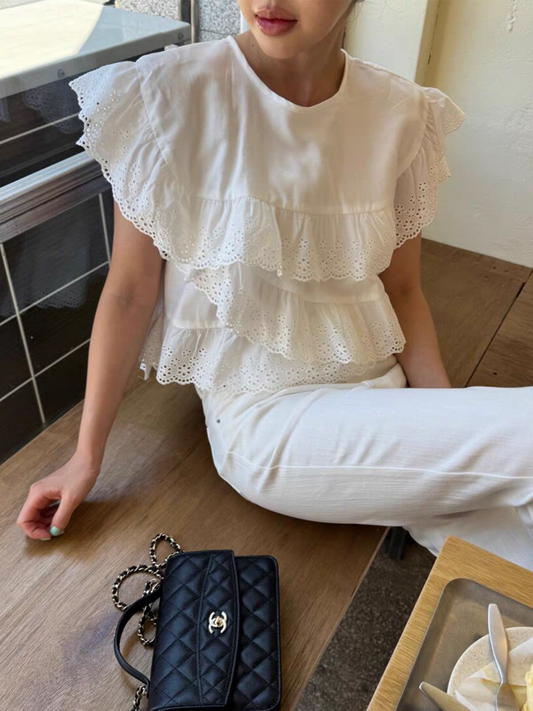 Ribbon Back Lace Blouse