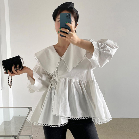 Frill wrap shirts