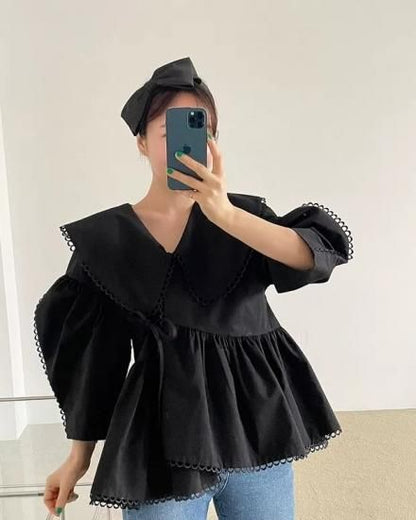 Frill wrap shirts