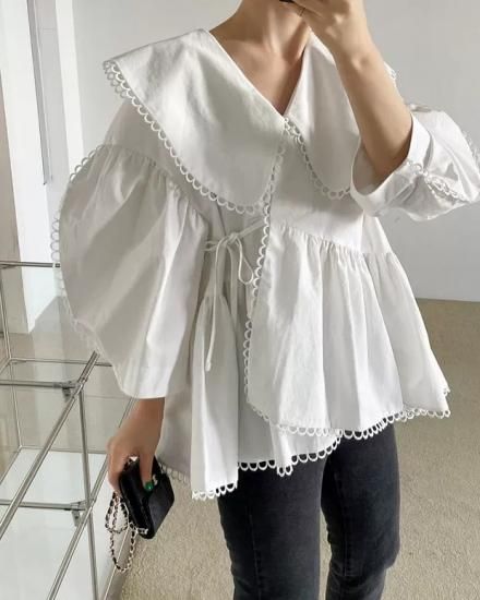 Frill wrap shirts