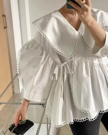 Frill wrap shirts