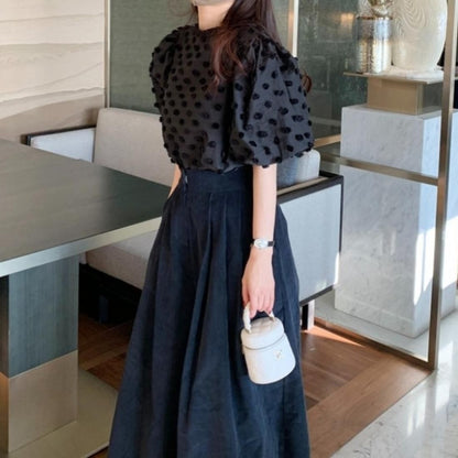 即納【SALE】Dot macy tops