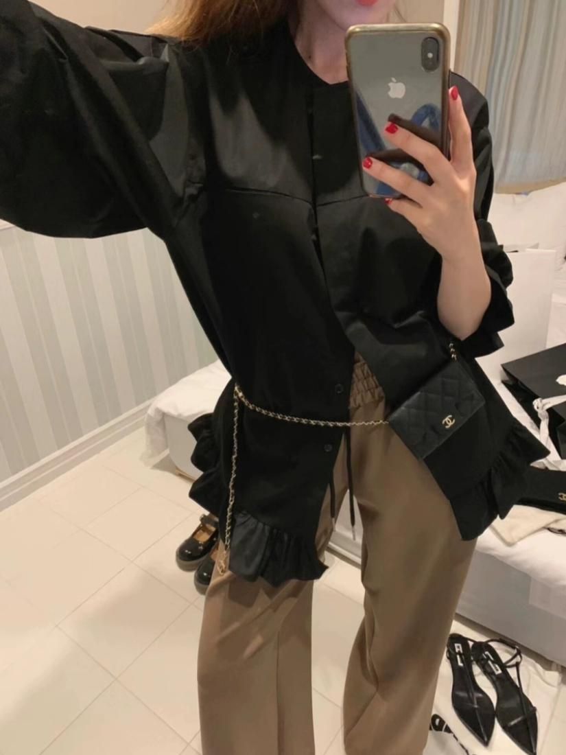 Frill tunic shirts