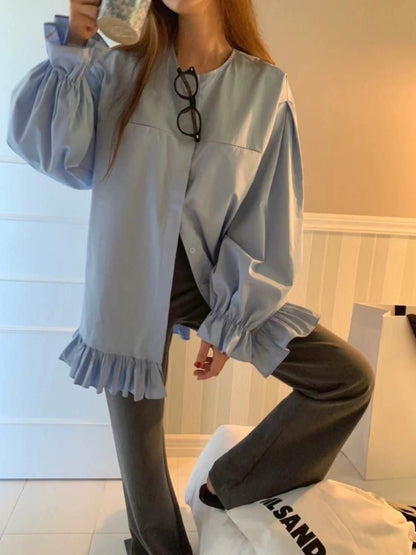 Frill tunic shirts