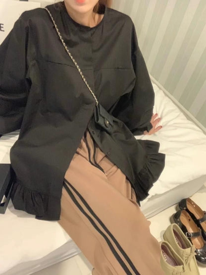 Frill tunic shirts