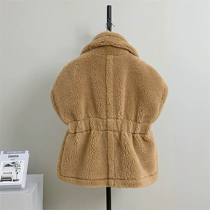 Wool Teddy Poncho Vest
