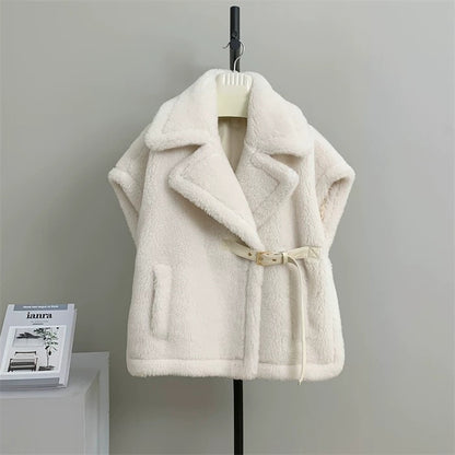 Wool Teddy Poncho Vest