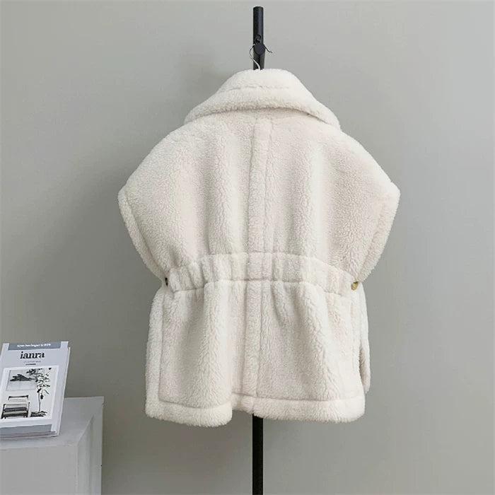 Wool Teddy Poncho Vest