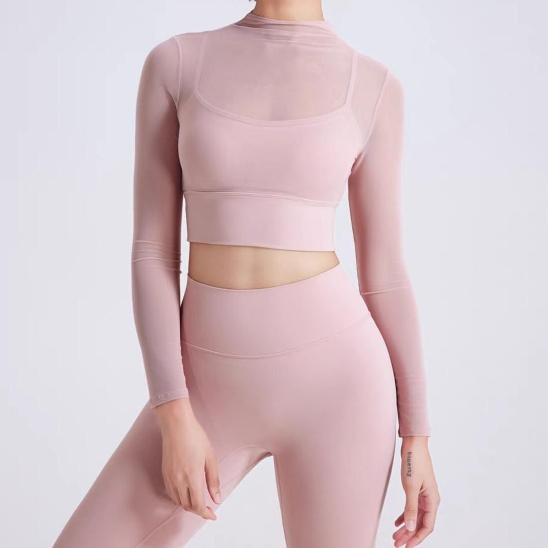 Mesh cropped sports bra