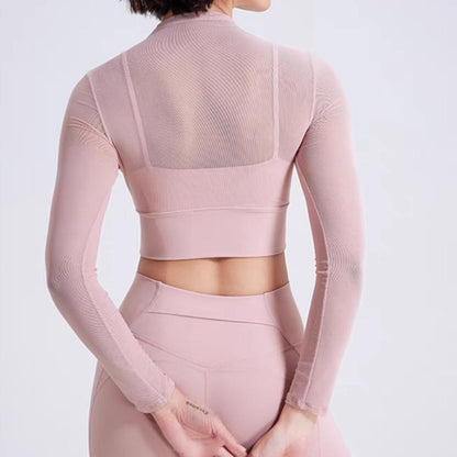 Mesh cropped sports bra