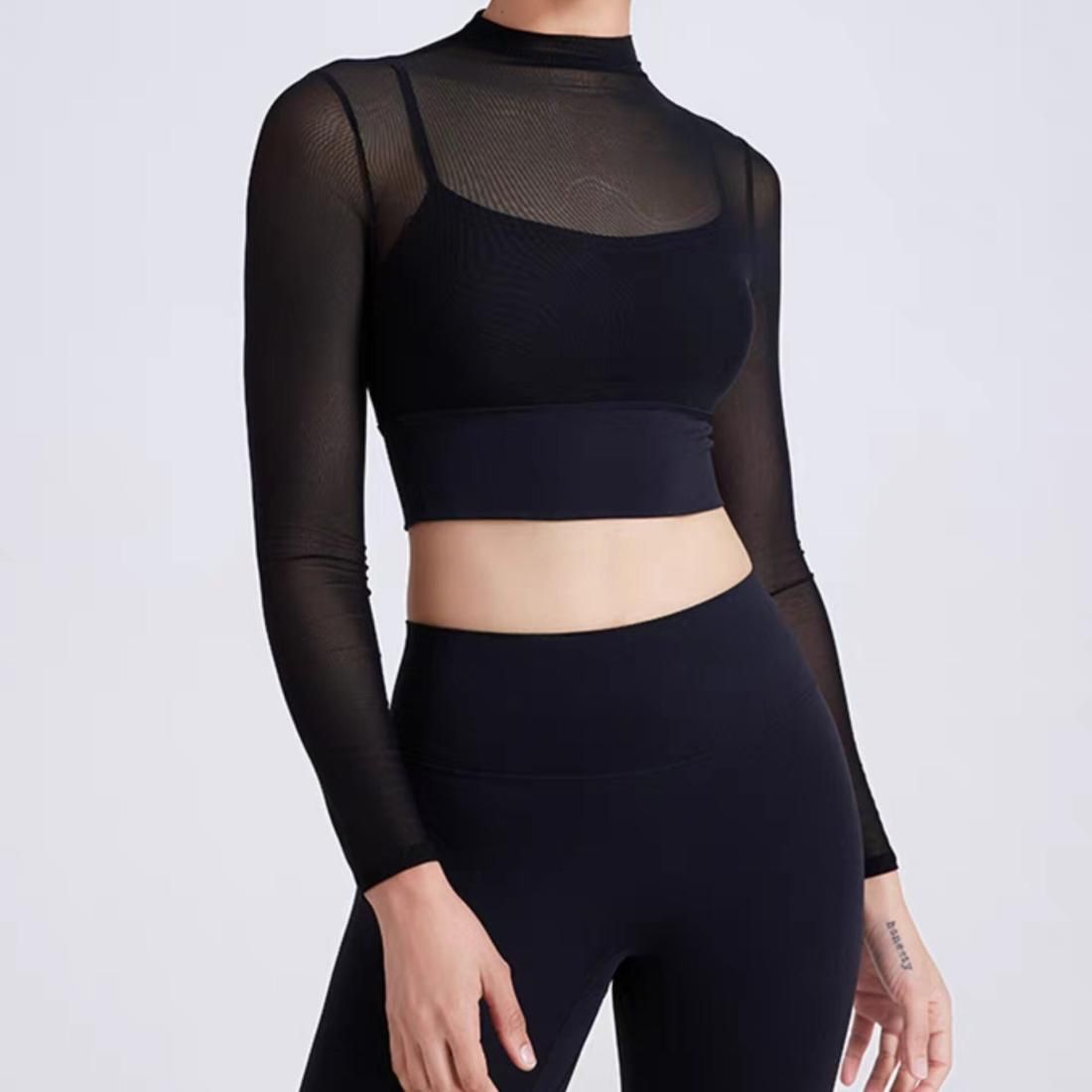 Mesh cropped sports bra