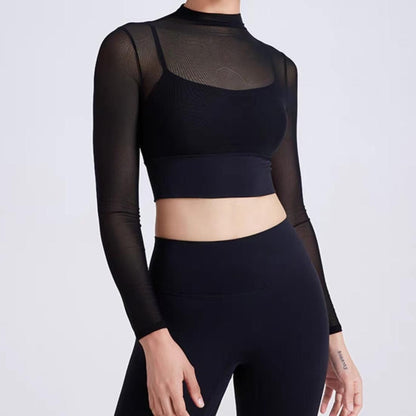 Mesh cropped sports bra