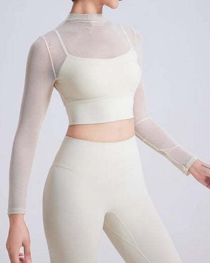 Mesh cropped sports bra