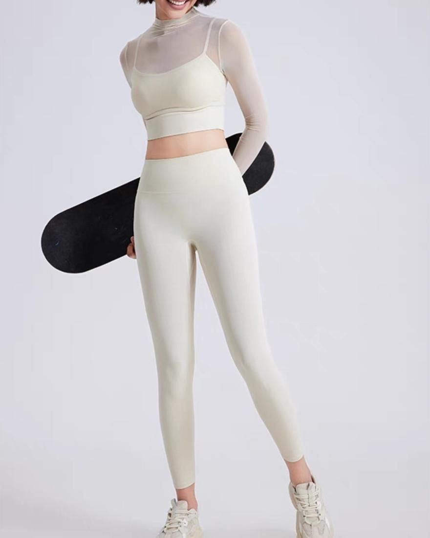 Mesh cropped sports bra