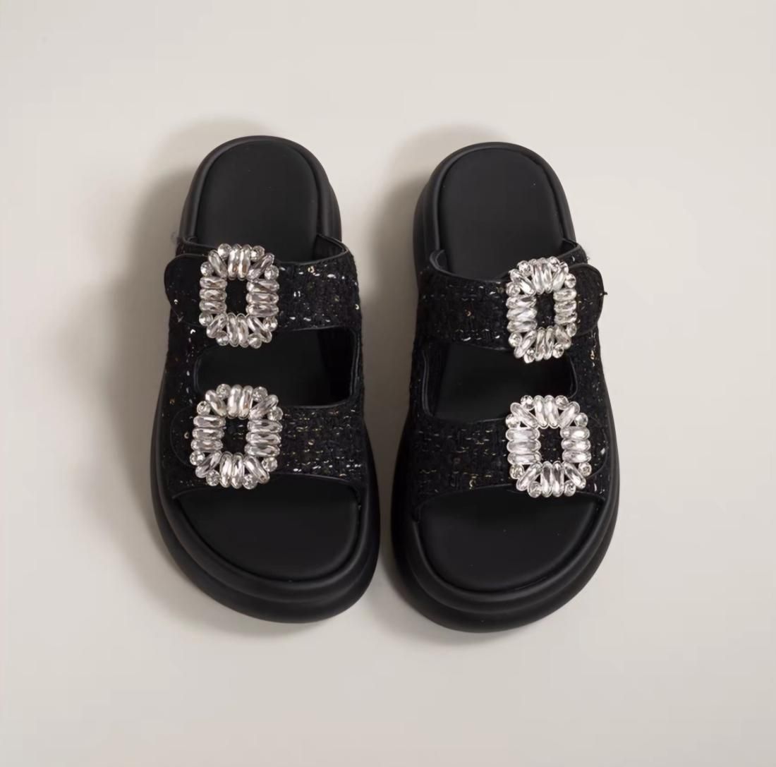 Tweed bijoux sandals