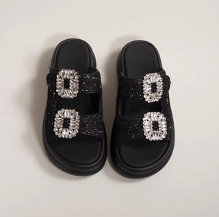 Tweed bijoux sandals