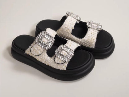 Tweed bijoux sandals