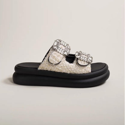 Tweed bijoux sandals