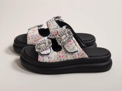 Tweed bijoux sandals