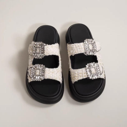 Tweed bijoux sandals