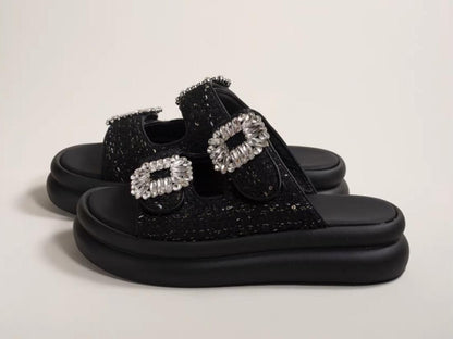 Tweed bijoux sandals