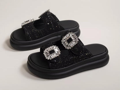Tweed bijoux sandals