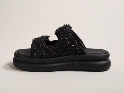 Tweed bijoux sandals