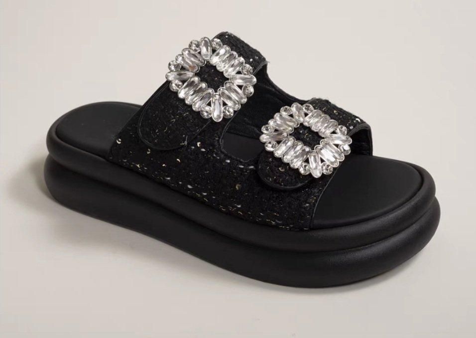 Tweed bijoux sandals