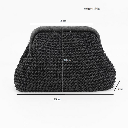 Straw clutch bag