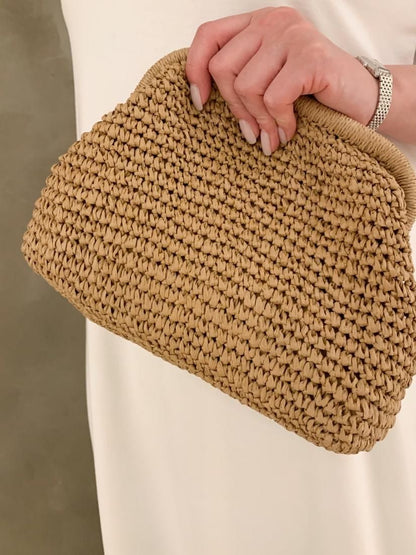 Straw clutch bag