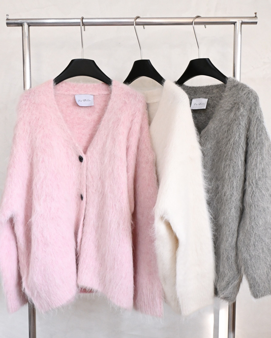 Alpaca shaggy cardigan