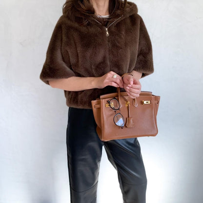 Eco fur hoodie jacket