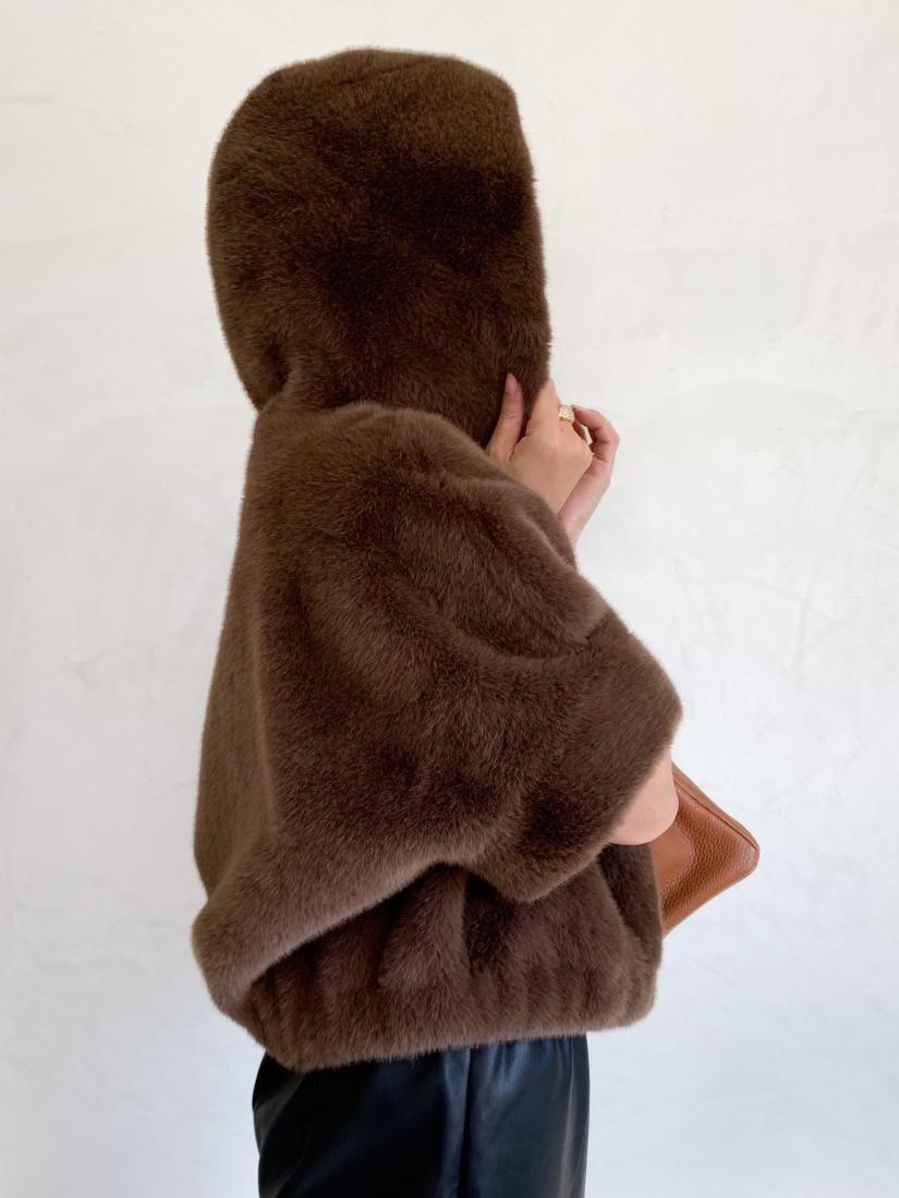 Eco fur hoodie jacket