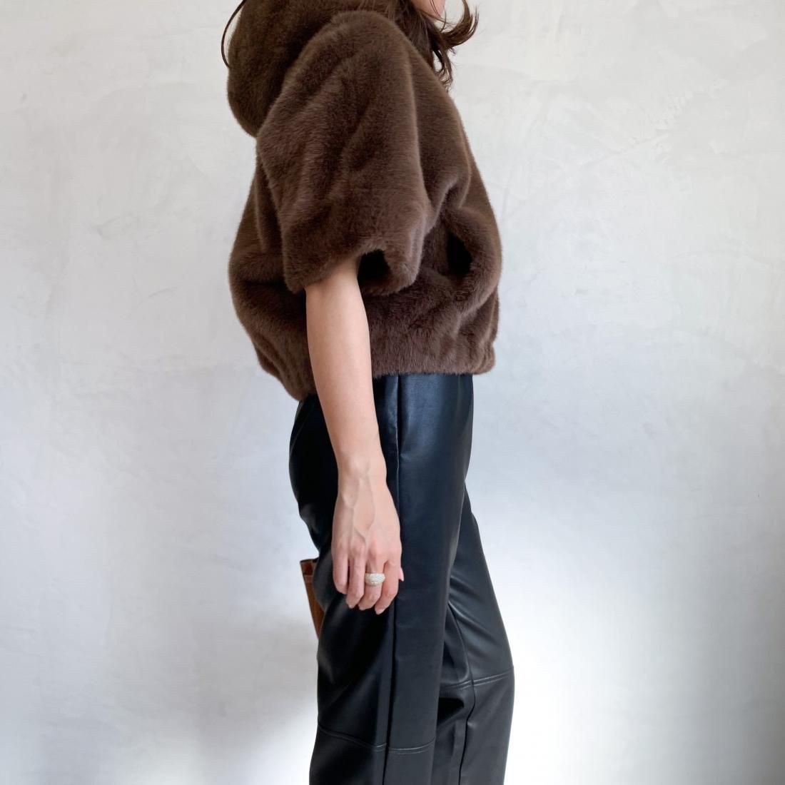 Eco fur hoodie jacket