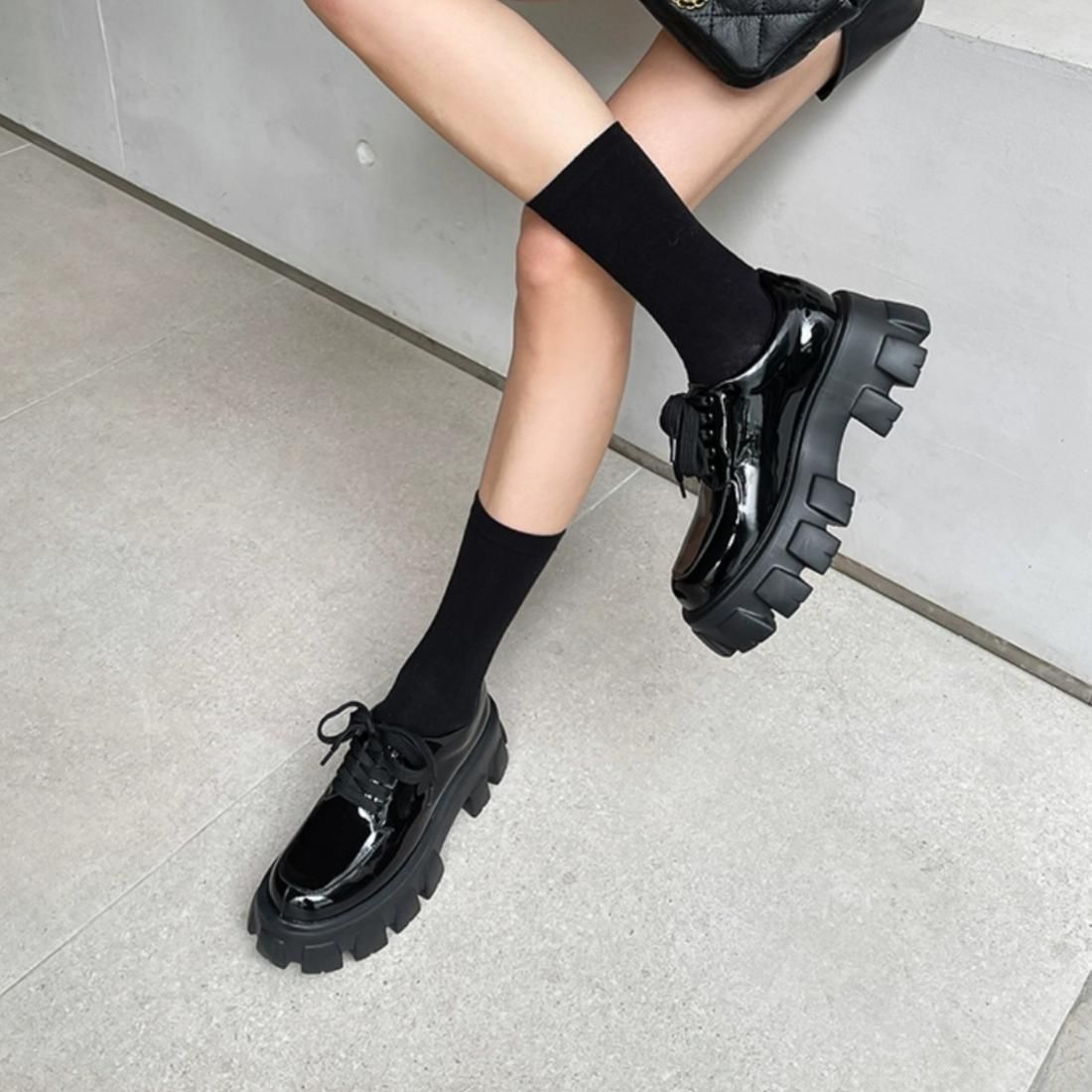 Platform lace up loafers