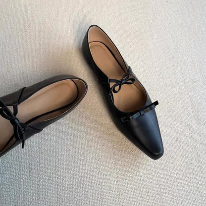Mat bow flat shoes