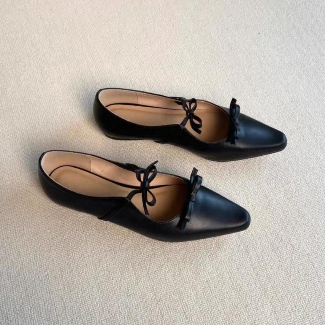 Mat bow flat shoes