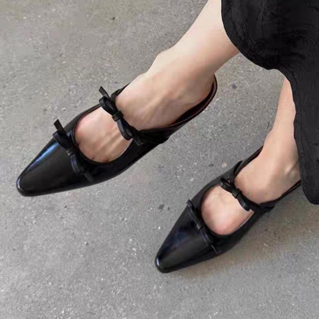 Mat bow flat shoes