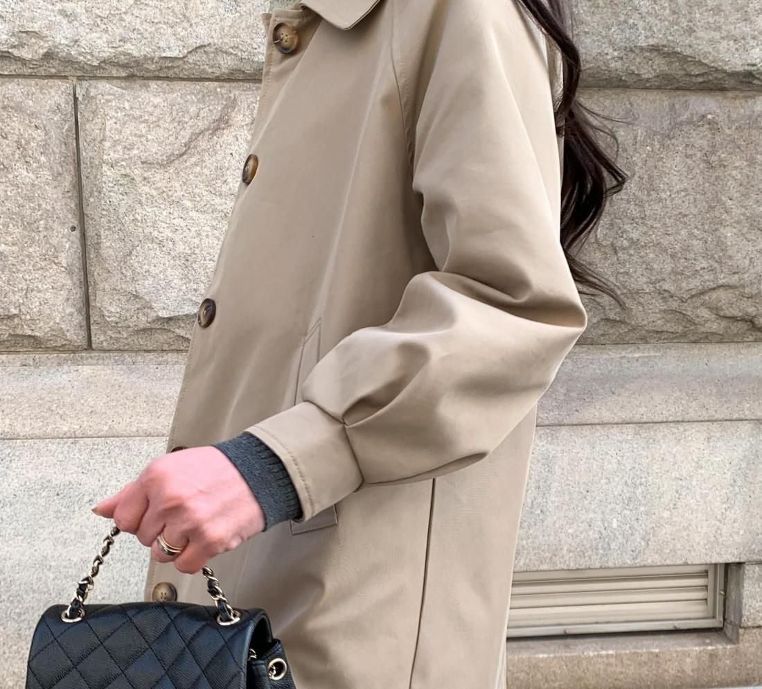 A-line trench coat