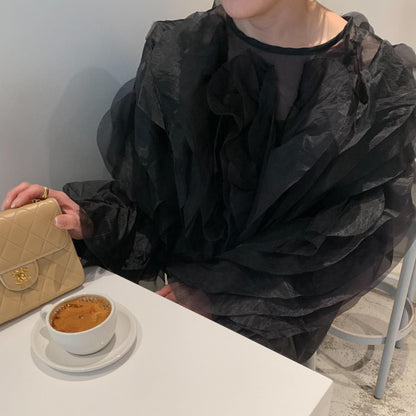 Petals chiffon blouse