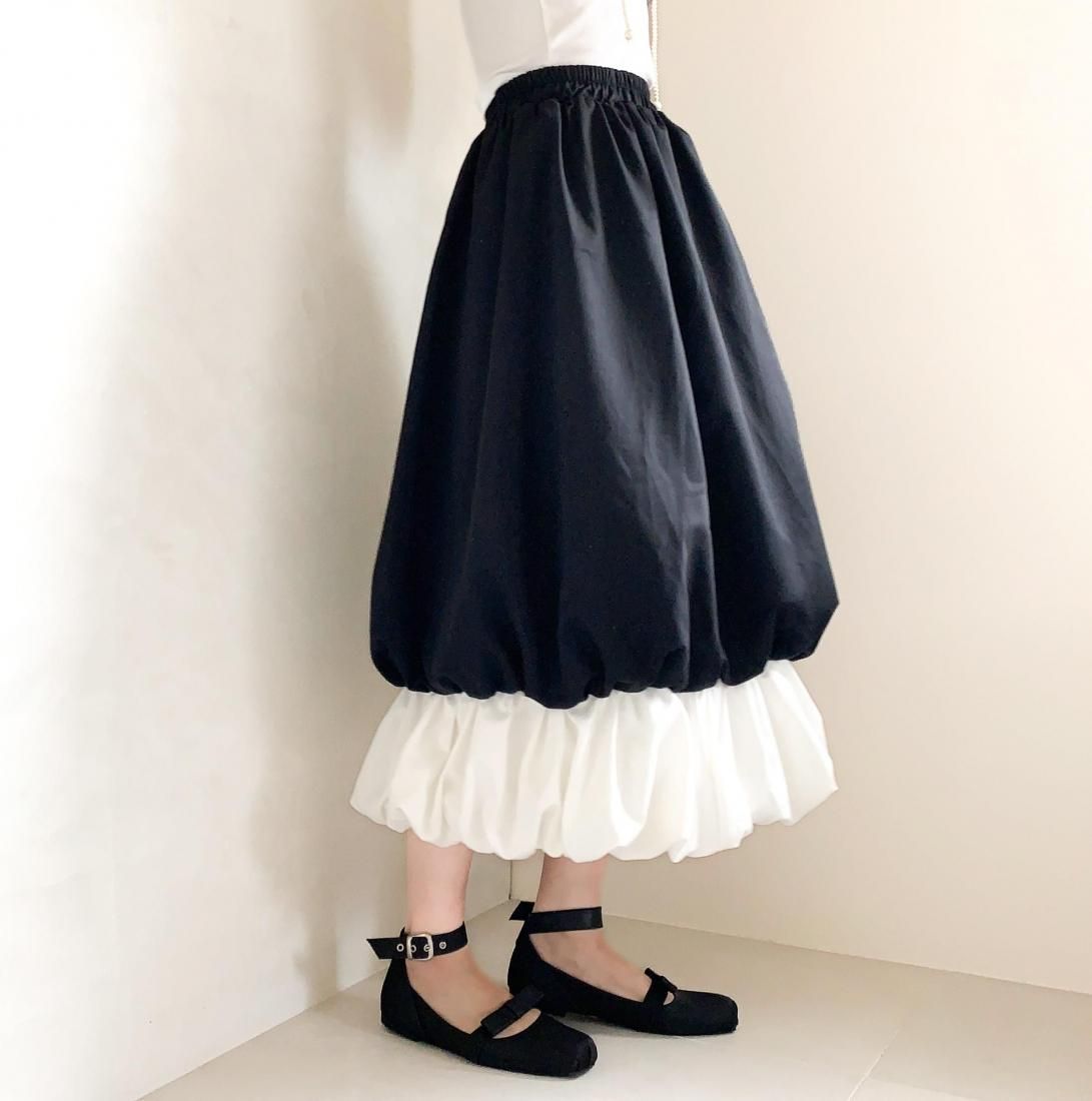 Puffy cream skirt
