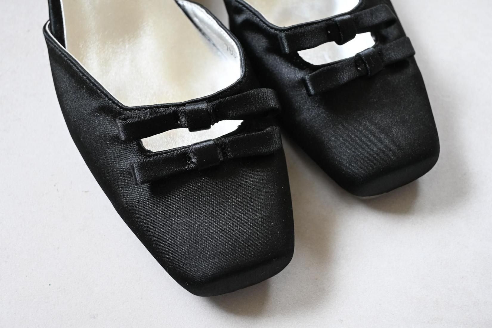 即納【40%OFF】Bow ankle strap shoes / Black 24.5cm