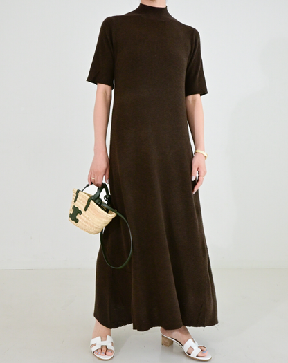 Stretchy A-line knit dress
